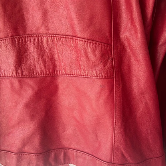Wilson’s Leather Maxima Red Leather Jacket Bikercore Zip Up Vintage Y2K - Picture 6 of 10